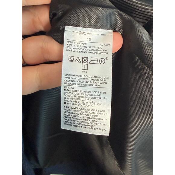 Banana Republic Plaid Long Sleeve Single-Breasted Blazer Blue Women's Size 10 - Picture 7 of 9